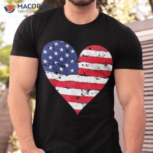 american flag heart 4th of july usa patriotic pride shirt tshirt