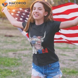 american flag highland cow moo rica 4th of july independence shirt tshirt 4