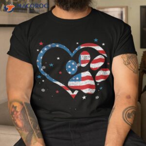 American Flag Patriotic Dog & Cat Paw Print – 4th Of July Shirt