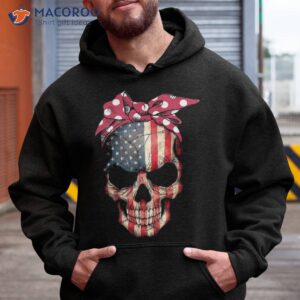 american flag skull headband patriotic 4th of july tshirt hoodie