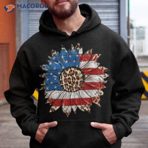 american flag sunflower leopard 4th of july patriotic wo shirt hoodie