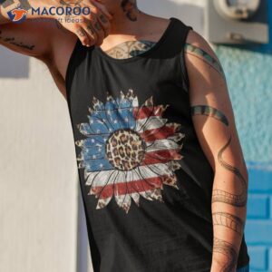 american flag sunflower leopard 4th of july patriotic wo shirt tank top 1