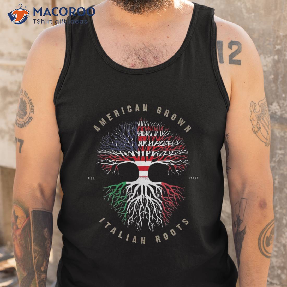 American Grown Italian Roots Italy Flag Shirt Tank Top