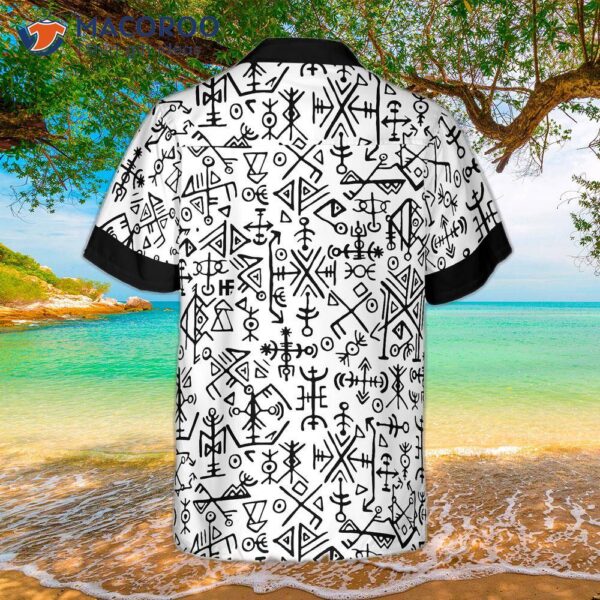 Ancient Viking-style Hawaiian Seamless Pattern Shirt