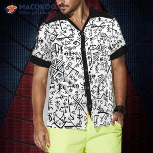 ancient viking style hawaiian seamless pattern shirt 3