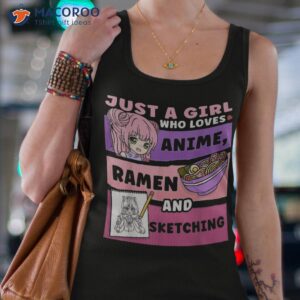 anime just a girl who loves ra and sketching shirt tank top 4