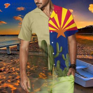 arizona flag saguaro hawaiian shirt 0