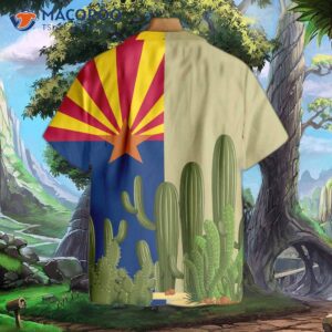 Arizona Flag Saguaro Hawaiian Shirt