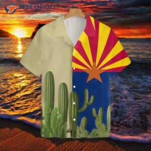 arizona flag saguaro hawaiian shirt 2