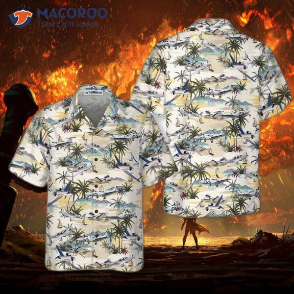 Army Aviation Aircraft Tropical Pattern Hawaiian Shirt, Shirt For