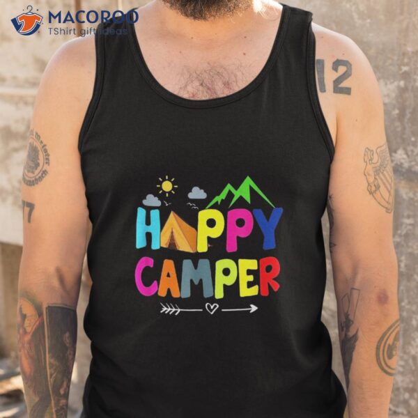 Arrow Camper Happy Summer Camp Camping Gift Kids Shirt