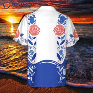 artistic longhorn skull texas hawaiian shirt for white and blue texans lovers 2