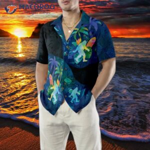 artistic summer bigfoot hawaiian shirts for black and blue sasquatch 4