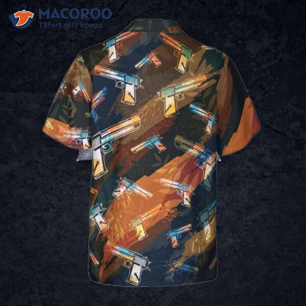 Artistic Tropical Gun Hawaiian Shirt For