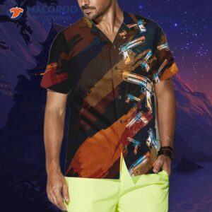 artistic tropical gun hawaiian shirt for 3
