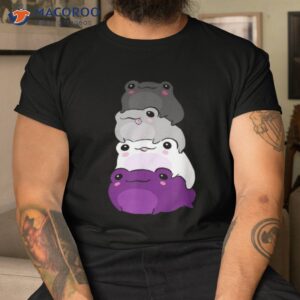Asexual Flag Color Frog Subtle Queer Pride Lgbtq Aesthetic Shirt