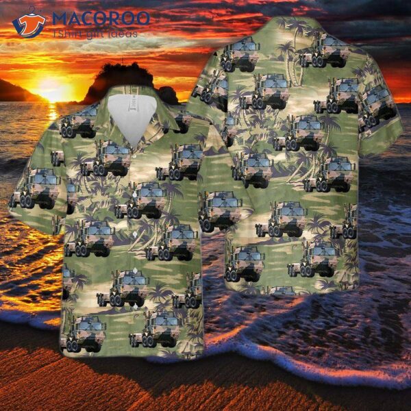 Australian Army Hx77 Military Truck Hawaiian Shirt