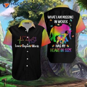 Autism Awareness Love Beyond Words Heart Elephant Hawaiian Shirts