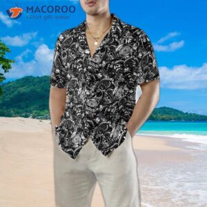 auto mechanic seamless pattern hawaiian shirt 3