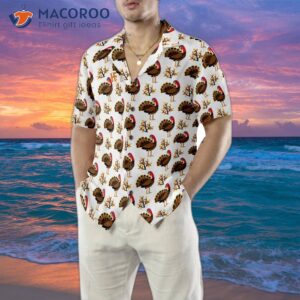 autumn cute turkey bird hawaiian shirt 4