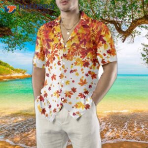 Autumn Leaves On A White Thanksgiving Hawaiian Shirt, Unique Gift For Day