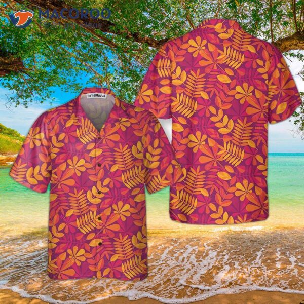 Autumn Leaves Seamless Pattern For Thanksgiving Hawaiian Shirt, Fall Gift Day