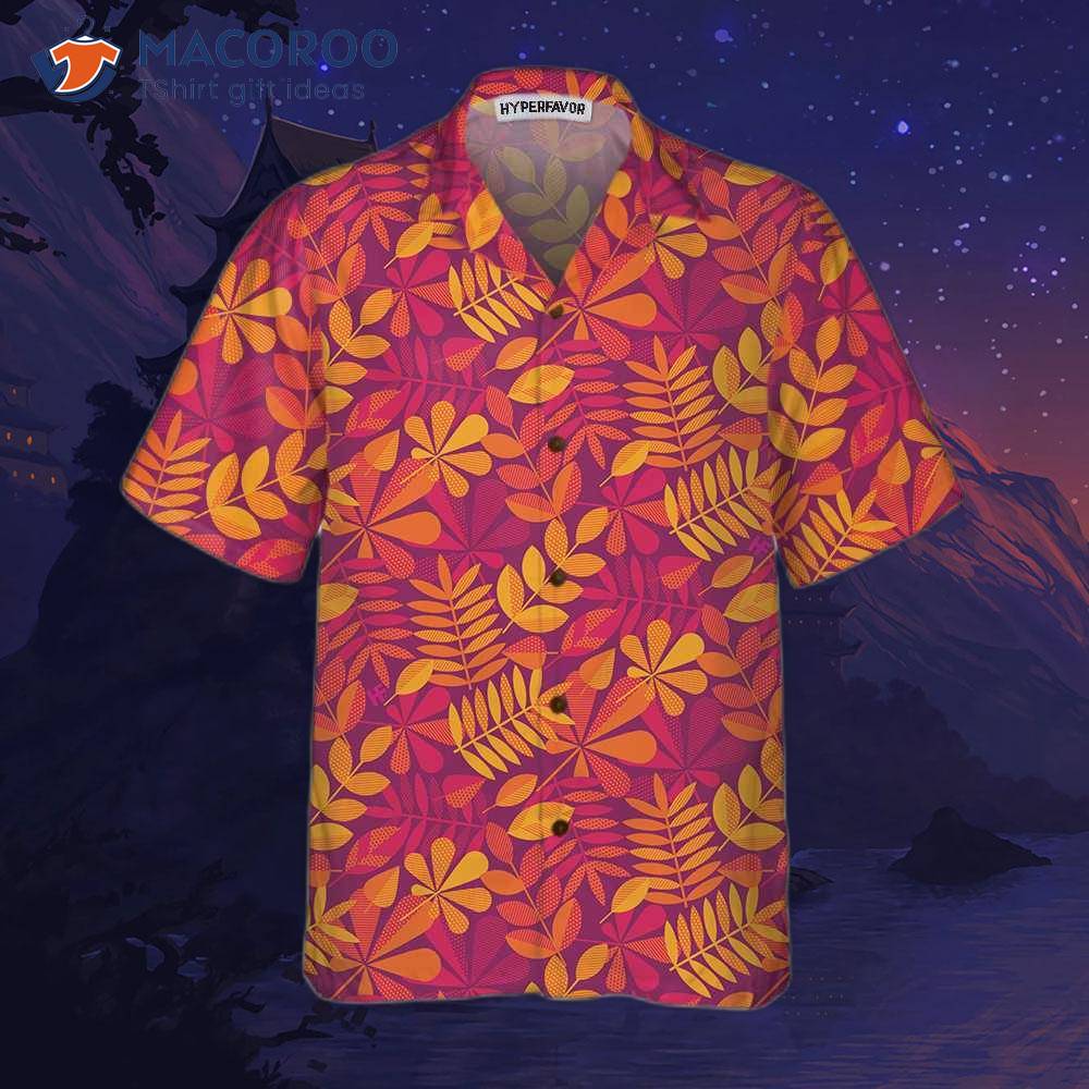 Autumn Leaves Seamless Pattern For Thanksgiving Hawaiian Shirt, Fall Gift  Day