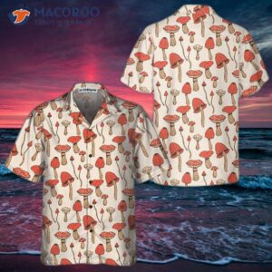 Autumn Mushroom Hawaiian Shirt, Short-sleeved Shirt For And