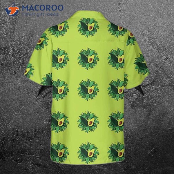 Avocado On A Light Green Hawaiian Shirt, Funny Short Sleeve Print Shirt