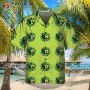 avocado on a light green hawaiian shirt funny short sleeve print shirt 2