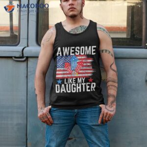 awesome like my daughter fireworks american flag with lights shirt tank top 2