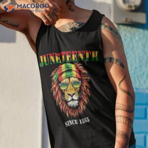 awesome lion juneteenth black history june 19 2023 flag shirt tank top 1