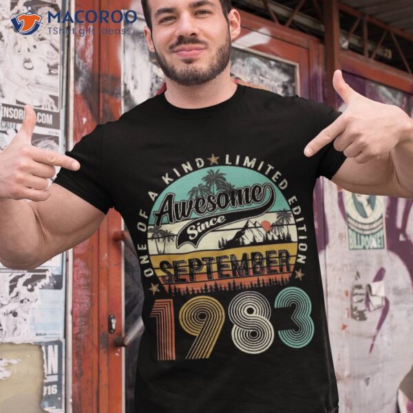 Awesome Since September 1983 40th Birthday Gift 40 Years Old Shirt