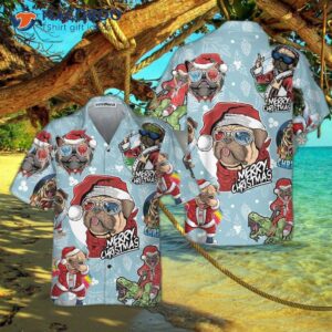 awesome xmas pug party christmas hawaiian shirt funny gift for lover 4