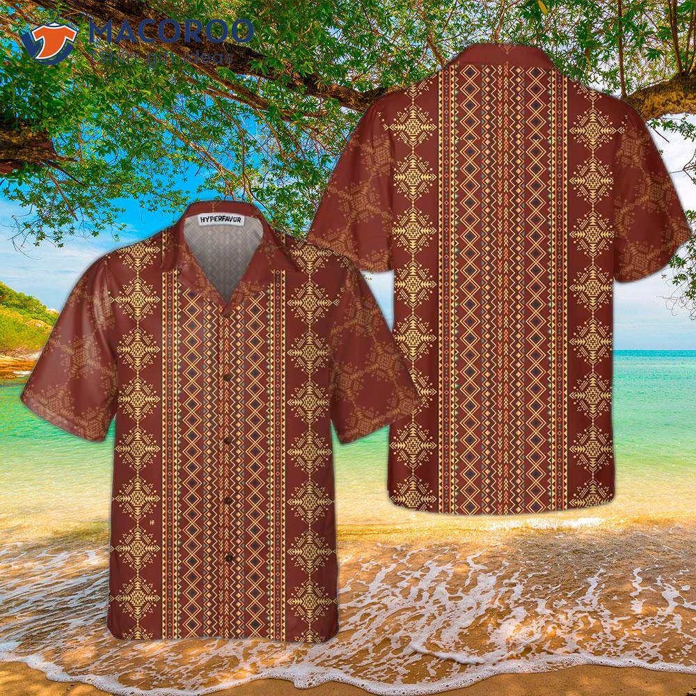 Aztec Geometric Vintage Pattern Native American Hawaiian Shirt, Cool Indian  Shirt