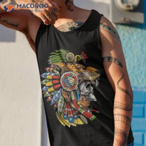 aztec skull jaguar warrior mask mayan shirt tank top 1