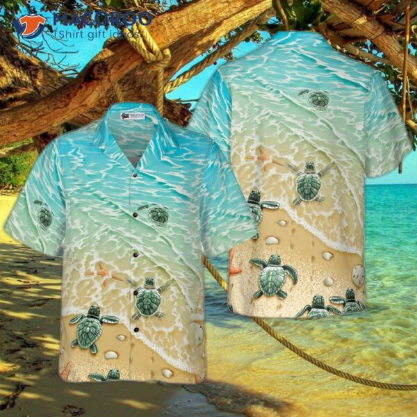 Baby Sea Turtles Wearing Hawaiian Shirts
