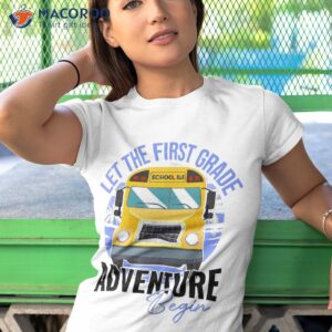 Back To School First Grade Adventure Begin Kids 1st Shirt