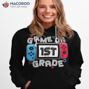 back to school game on 1st grade funny gamer kids boys shirt hoodie 1