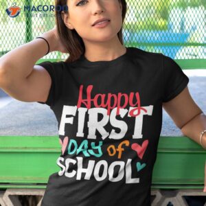 back to school happy first day of teacher student shirt tshirt 1