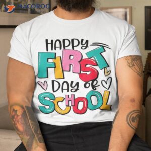 back to school teachers kids boys happy first day of shirt tshirt