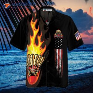 badminton flamed hawaiian shirt 2