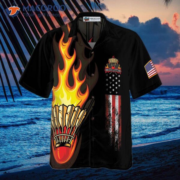 Badminton-flamed Hawaiian Shirt