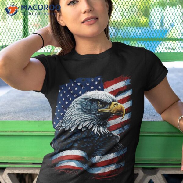 Bald Eagle Proud Patriotic American Us Flag 4th Of July Shirt