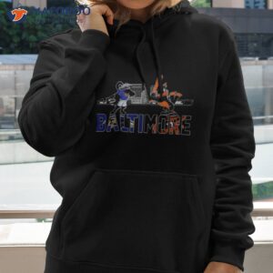 baltimore ravens and baltimore orioles mascot skyline shirt hoodie 2