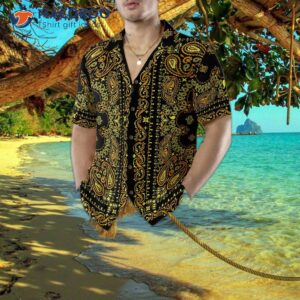 bandana royalty pattern hawaiian shirt 4