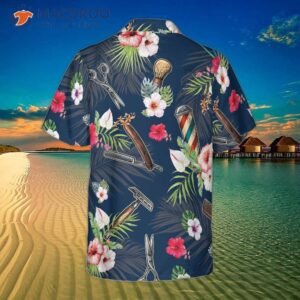barber tool tropical pattern hawaiian shirt 4