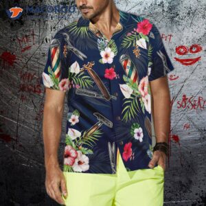 barber tool tropical pattern hawaiian shirt 7