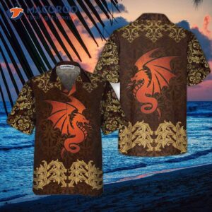 baroque dark brown dragon hawaiian shirt vintage patterned shirt 2