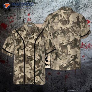 Baseball-camo-pattern Hawaiian Shirt